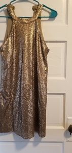 One Clothing LA gold sequins dress